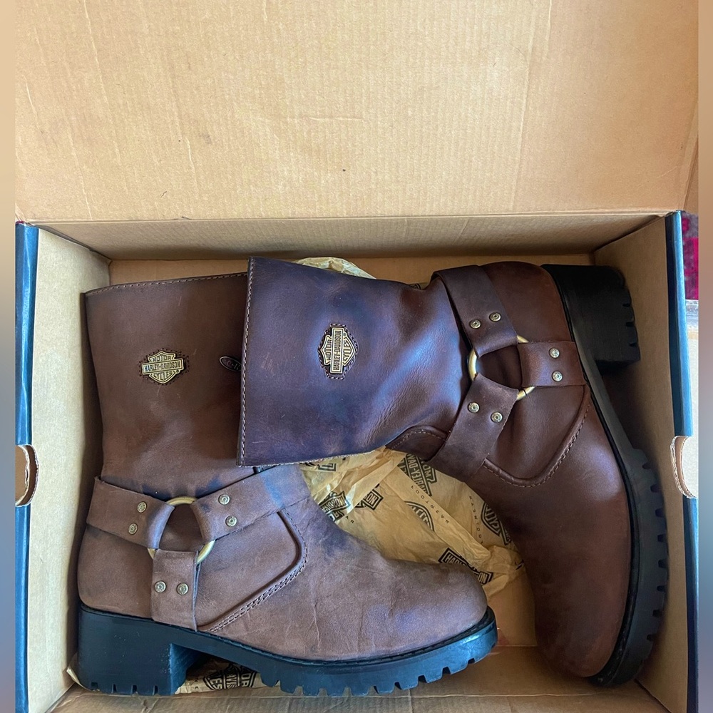 Harley Davidson boots.